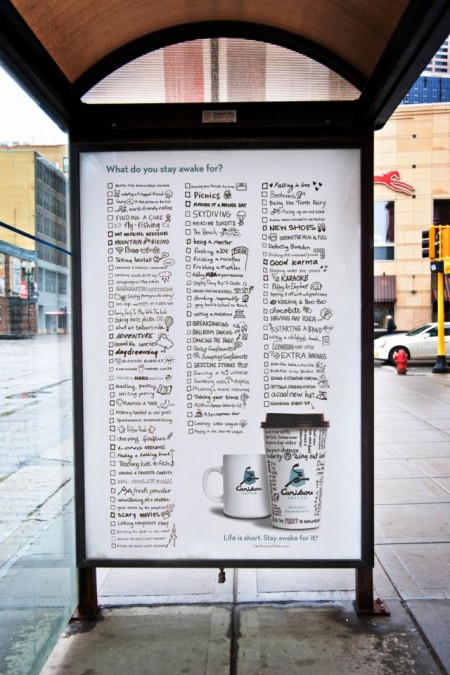 Caribou Coffe: Life is short. Stay awake for it.